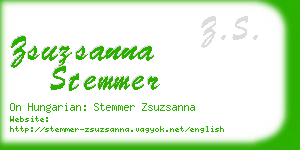 zsuzsanna stemmer business card